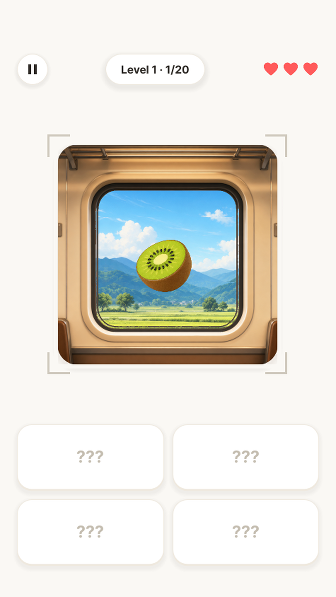 Glimpse Guess train reveal screen screenshot