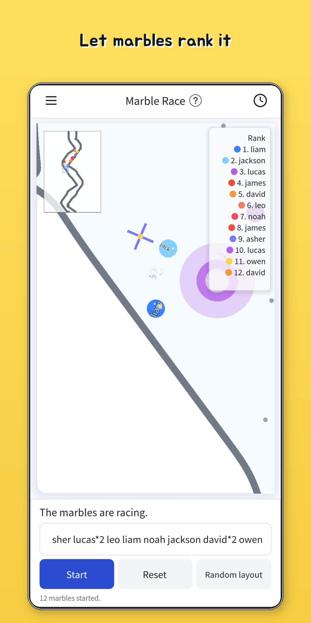 justThis marble race screen screenshot